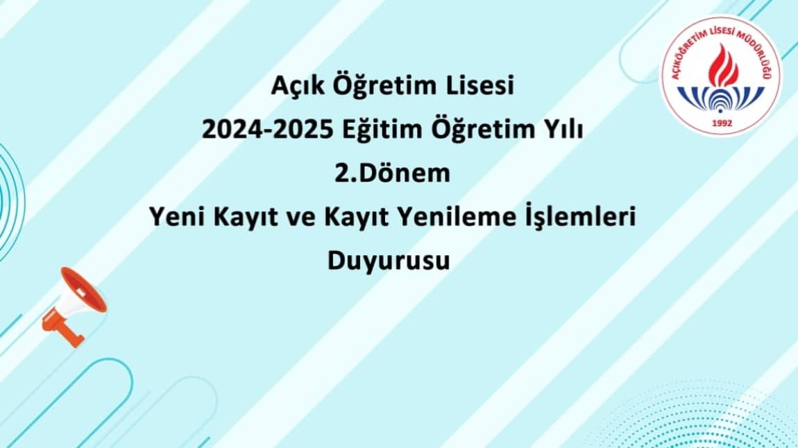 Açık Öğretim Lisesi Kayıt Yenileme Ve Yeni Kayıt İşlemleri